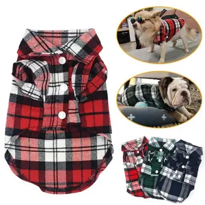 Pet Plaid Shirt Dog Clothes Summer Thin Breathable Small Dog Clothing Bichon Miniature Dog T-Shirt Cat Clothes