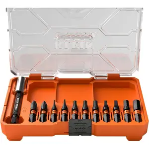 Hardware supplies Klein Tools 33801S Impact Driver Bit Set, 12-Piece, S2 Steel, MODbox Compatible Storage Case, Magnetic Holder, Professional Driver Bits