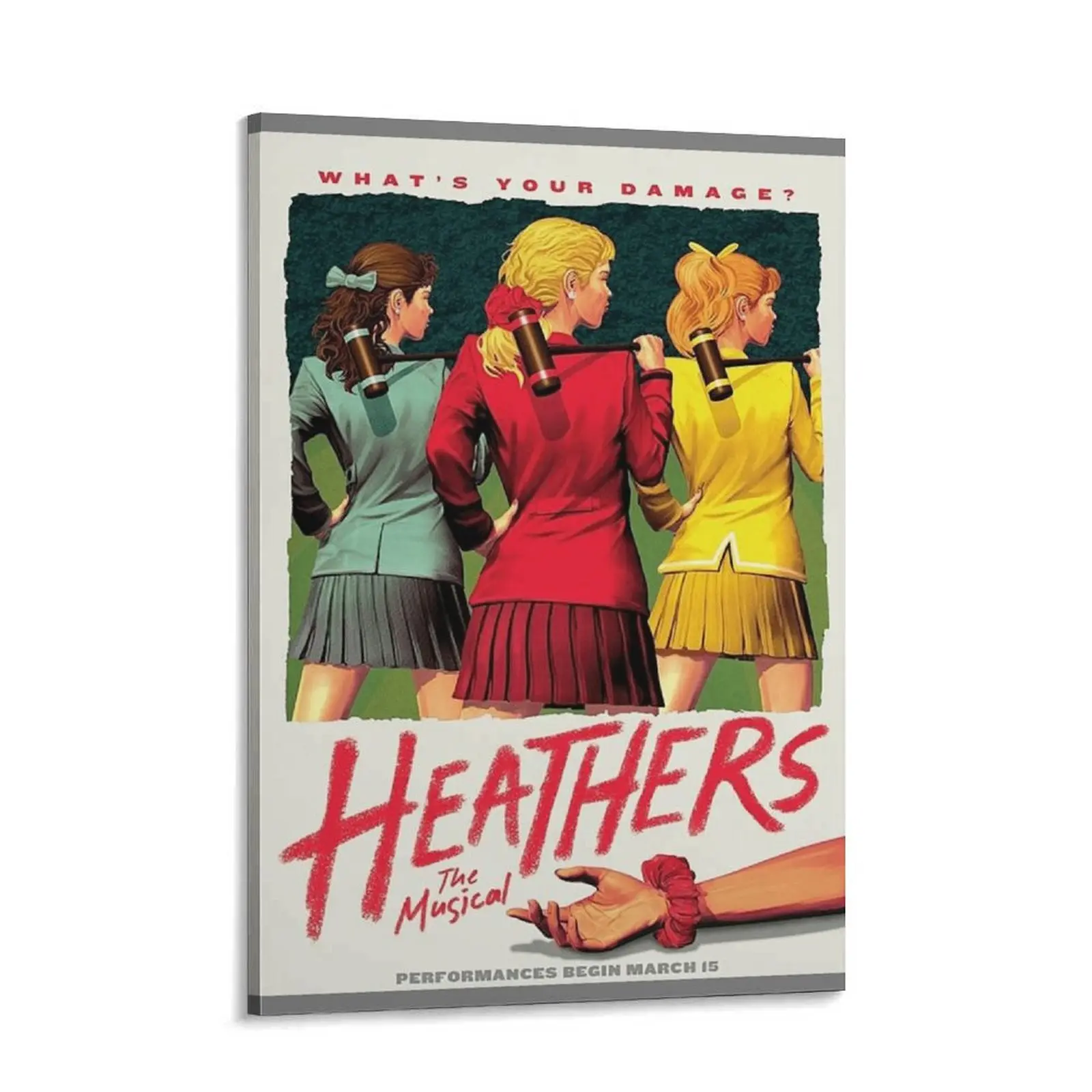 Heathers 1 Broadway Musical Promo Poster, Decorative Customizable Multi-Size Artistic Print, Home Decor Wall Art for Display & Garden, Ideal Home Supplies Gift, Office, School