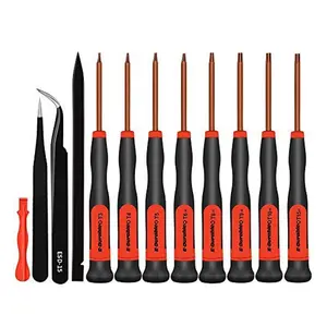 12 in 1 Precision Screwdriver Set Hand Handle Portable Pen Manual Tool Kit Wireless Cordless Magnetic Mini Small Bit for Mobile Cell Phone Watch Repair Home Household Micro Laptop PC Multi-functional Professional