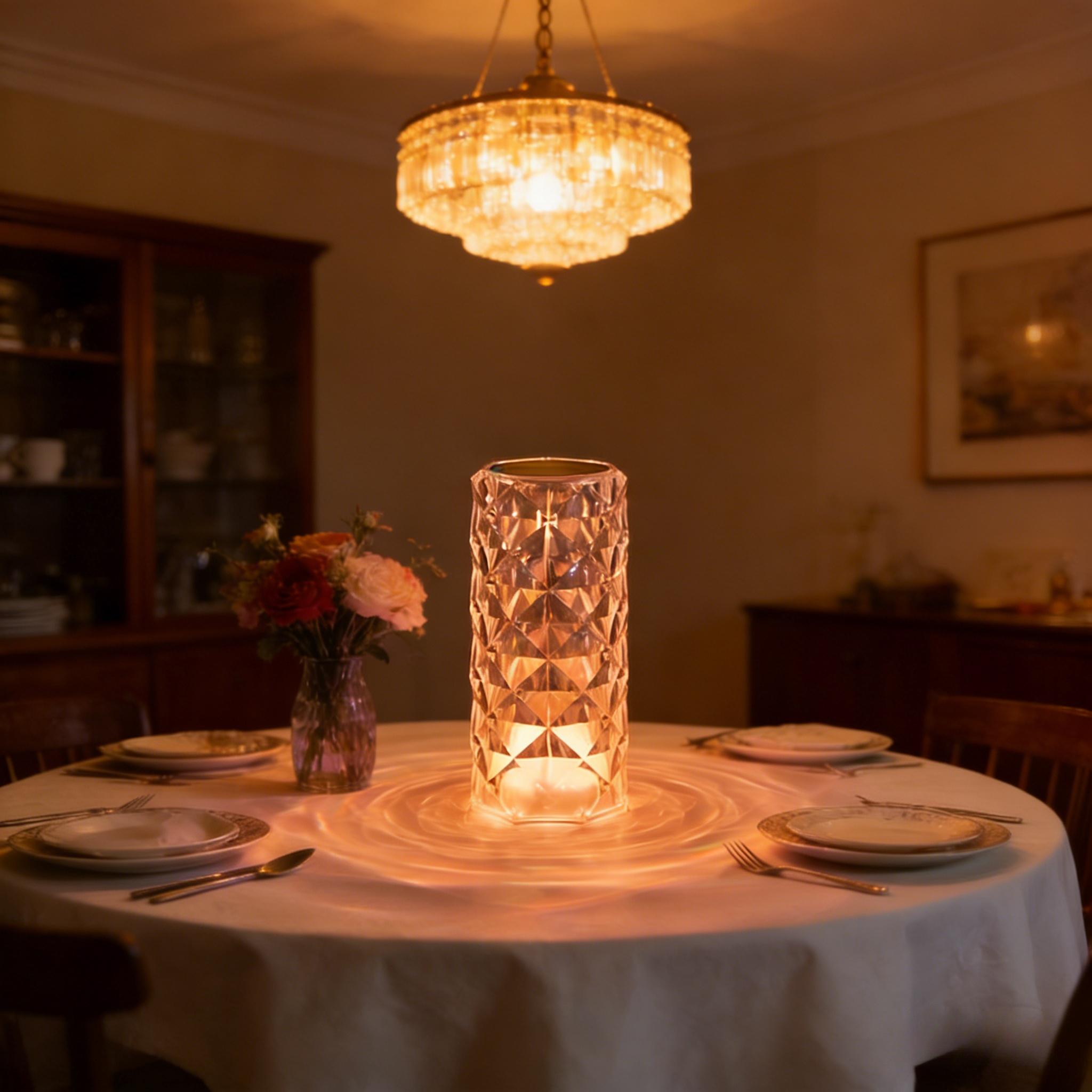 Color-Changing Lamp with Touch Sensor & Remote Control 16 RGB Colors Crystal Design for Modern Ambiance Lighting Decor