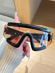 Unisex Large Frame Fashion Classic Windproof Sunglasses, Suitable for Travel, Sports, Photography, All Seasons, Uv400 Protection, Sports Outdoor Sunglasses