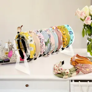 1 Pack Acrylic Headband Display Shelf High Capacity Hair Jewelry Storage Box Anti-slip Scratch-proof Clear Organizer for Hair Accessories Store Beauty Supplies Organizer