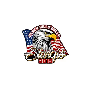 Hot Leathers Official 2015 Sturgis Motorcycle Rally 75th Anniversary Eagle Flag Patch