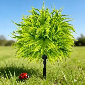 Realistic Faux Fern Plants Set, Artificial Fern Plant, UV Resistant Indoor Outdoor Decor, Perfect for Home Garden Wedding Party Decoration, No Container Included