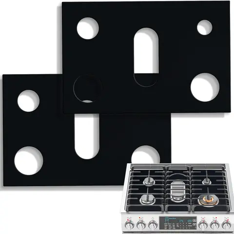 2 Burner Covers - Washable Non-Stick Stove Guard Replacement Parts, Gas Burner Cap, Compatible with Samsung Stove Ranges, Easy to Clean, Protects from Spills and Stains for Kitchen Cooking