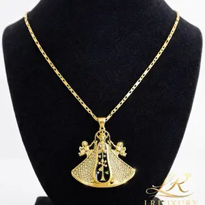 93 14K Laminated Gold Virgin Pendant Necklace – Diamond Cut Chain