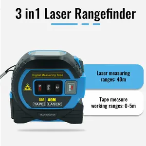 3-in-1 Laser Measuring Tool laser rangefinder 5M tape measure LCD display backlit rangefinder building measurement device uses 2*1.5V AAA battery (not included)