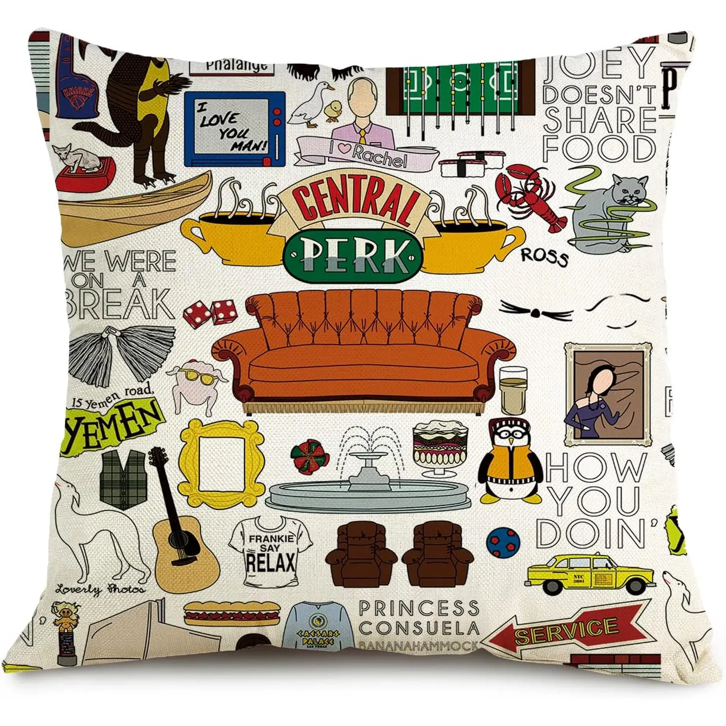 Funny TV Show Fans Lovers Merchandis Throw Pillow Cover, Merch Gifts for Women Man Girls Birthday Pillowcase,Home Bedroom Living Room Decor, 18 x 18Inch(8Y401)