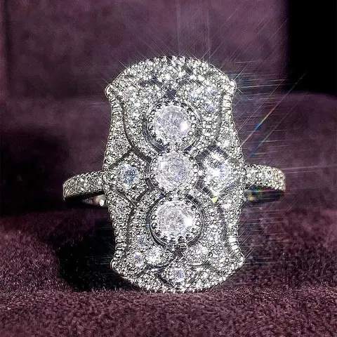 Elegant Rhinestone Decorated Ring, Fashion Accessories for Women for Party, Daily Clothing Decor, Trendy All-match & Exquisite Jewelry for Birthday Gift, Trendy Jewellery Accessories