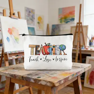 Travel Essentials ✈️ Multi-Purpose Canvas Zipper Bag - Cultural Theme Storage for Meds, Cosmetics & Stationery