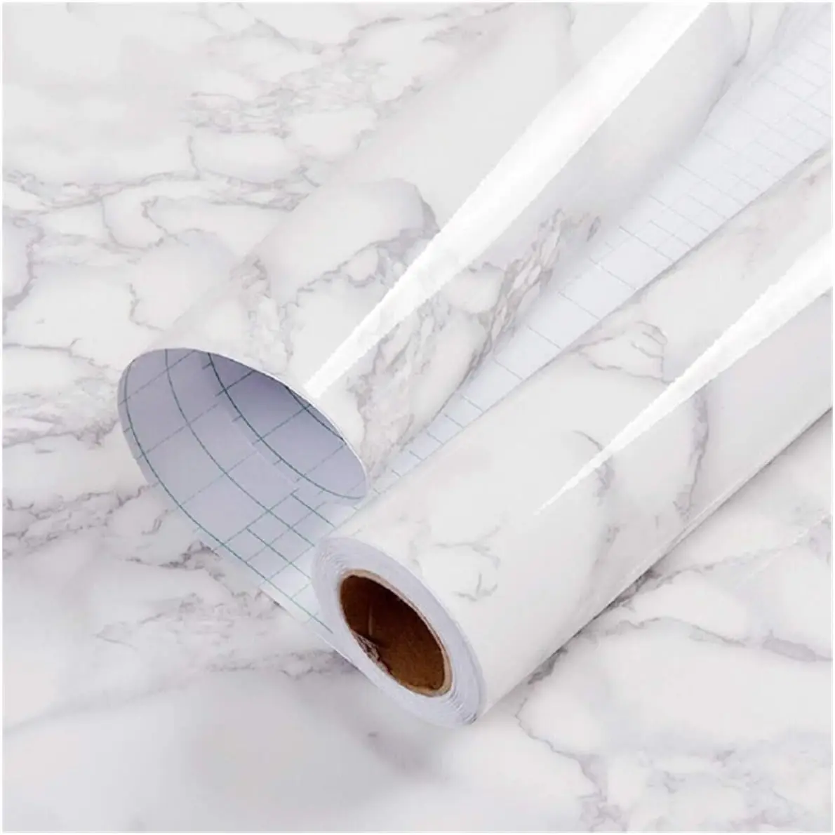Marble Paper Granite Gray/White Roll Kitchen Countertop Cabinet Furniture is Renovated Thick PVC Easy to Remove Without Leaving Glue Upgrade 17.71" x 196.8"