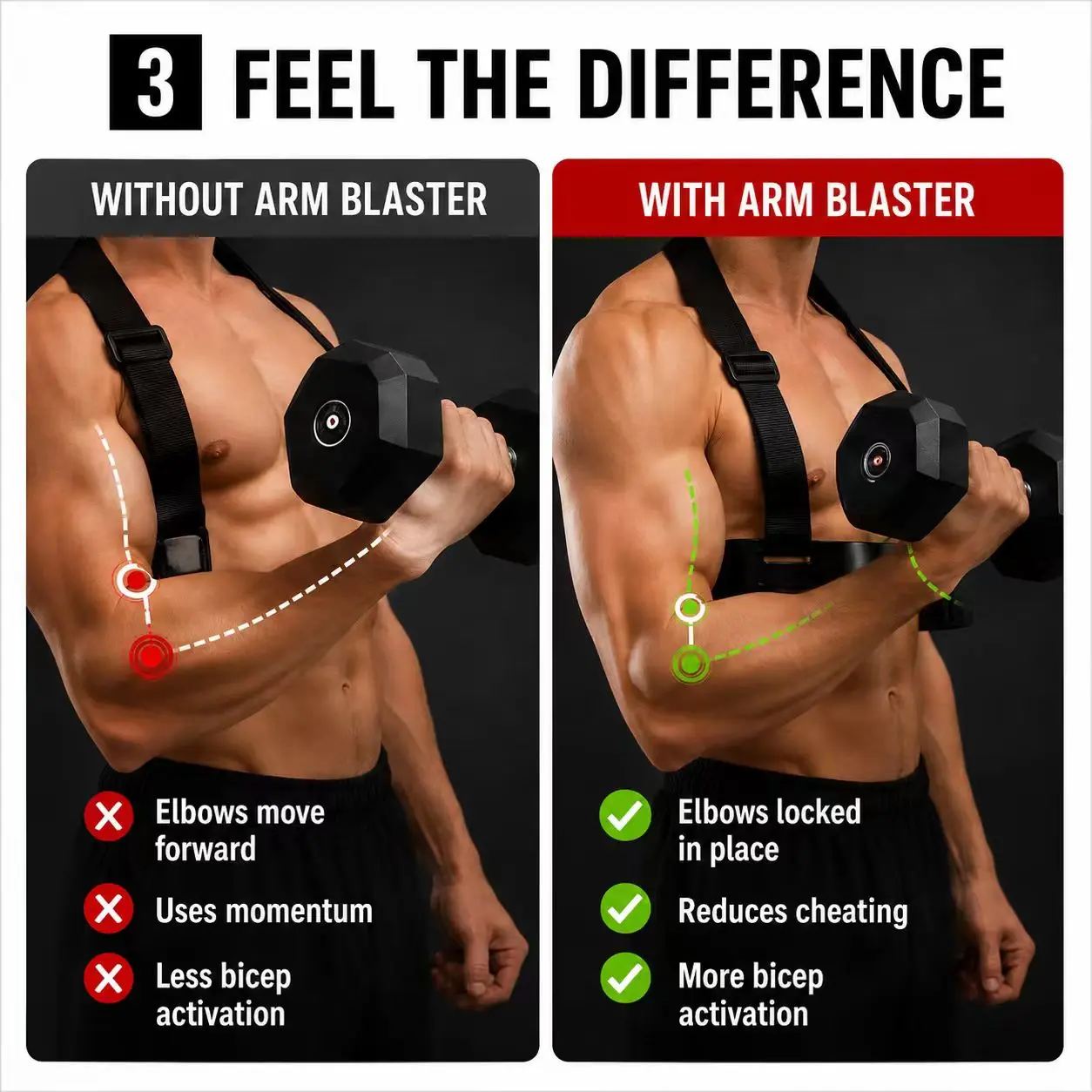 Arm Blaster, Bicep Training FitnessAccessory, Workout & Exercise EquipmentEnhancement adjustable chest workout equipment forearm triceps