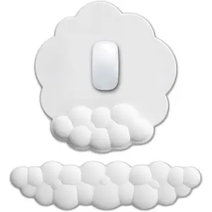 Keyboard Wrist Support Set for Ergonomic Comfort, Adorable Cloud-Shaped Mouse Pad with Wrist Rest, Ideal for Work and Gaming