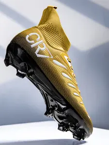 New Breathable Football Shoes Fg/ag Long Studs for Artificial Grass, All-Season Anti-Slip Sports Shoes, Durable Ankle Protection Football Boots