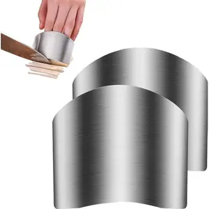 Stainless Steel Finger Protection Knife,1 Count Multifunctional Vegetable Cutting Baffle,Finger Guard for Cutting aid, Kitchen Tool, Stainless Steel Knife Protector, Adjustable Hand Protect Fingers, Avoid Hurting