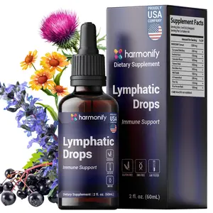 HARMONIFY Lymphatic Drainage Drops – Herbal Detox & Fluid Balance Support | Natural Blend with Elderberry, Burdock Root, Dandelion & Echinacea | Supports Immune & Circulatory Health | 2 fl oz (60 mL)