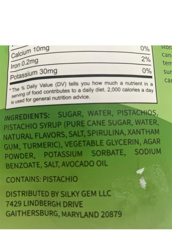 Silky Gem Pistachio Prism Bites Crystal Candy 6oz Bag Vegan Gluten Free US Made Silky Texture & Pistachio Flavor Perfect Snack