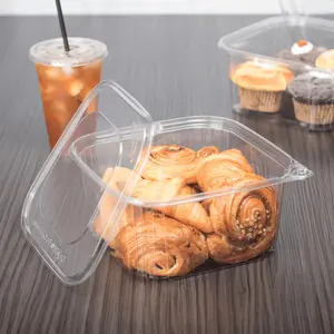 [120 sets] 64 oz PET Tamper Resistant Deli Containers with Flat Lid