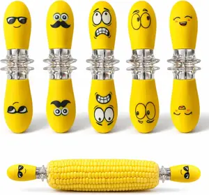 Fumiko's Unique Corn Holders for corn on the cob - 10 PCS/5 corn cob holders set, Fun Faces, interlocking corn holder set making your corn on the cob experience even more entertaining