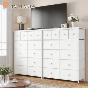 【New Size Available】RaybeeFurniture 12 Tall Drawer Dresser for Bedroom,  Large Capacity Chest of Drawer Organizer Storage Cabinet with Metal Frame & Wood Top, Modern Fabric Storage Organizer for Women, Living Room, Entryway, Clothes, Dorm Room, Apartment