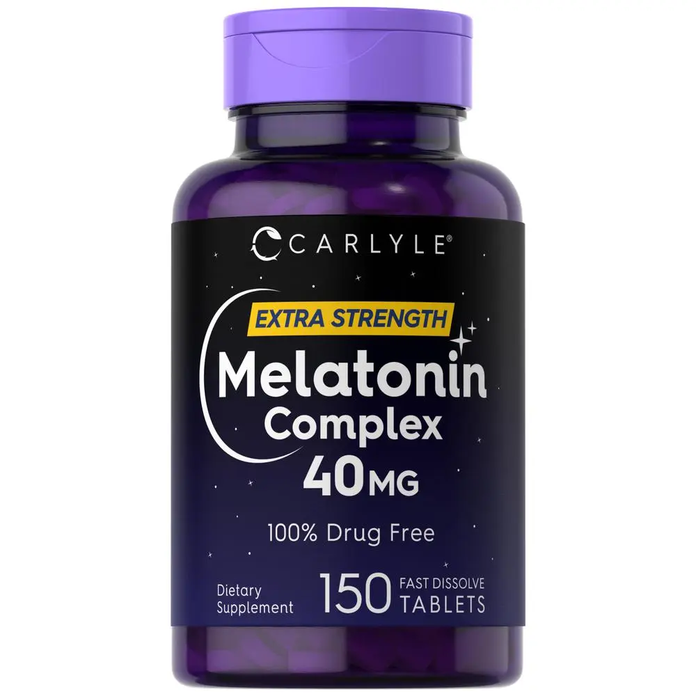 Carlyle Melatonin 40mg Complex - 150 Tablets - Extra Strength Support - with Ashwagandha and Chamomile - Vegetarian, Non-GMO, Gluten Free Supplement Carlyle Melatonin 40mg Complex - 150 Tablets - Extra Strength Support - with Ashwagandha and Chamomile - Vegetarian, Non-GMO, Gluten Free Supplement