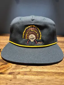 Turkey Fan Mount Rope Hat - Comfy Cotton Snapback Unisex Hat with Fabric Back and Everyday Casual Wear