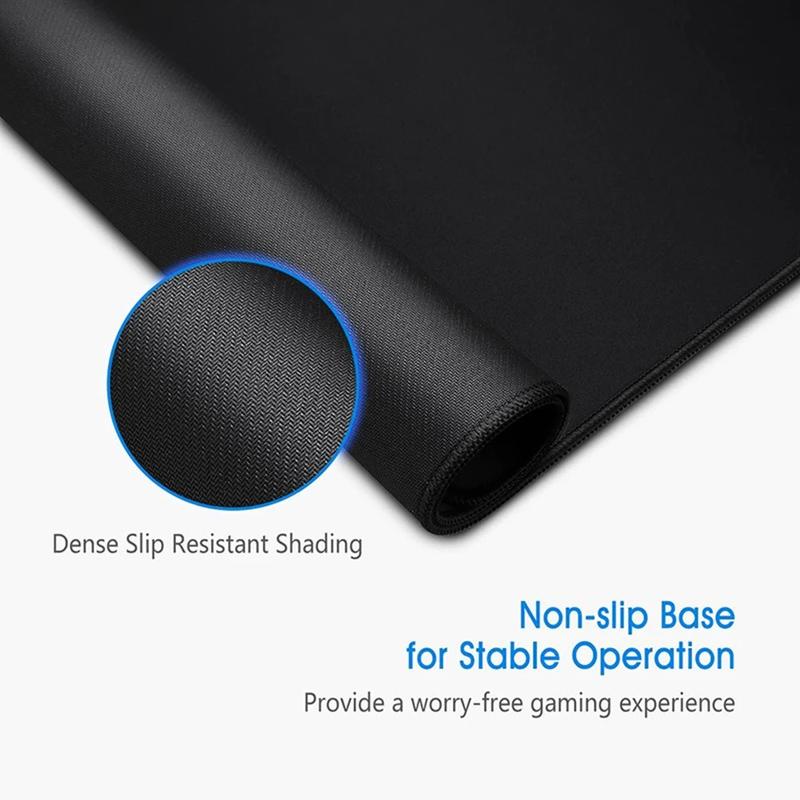 Kurosun Samurai Mouse Pad Small Black Upgraded Version Mousepad Washable Non-slip Rubber with Precision Lock Edge Office Micepad
