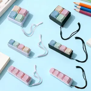 Cute Creamy Keyboard Fidget Keychain – Mini 4-Key Mechanical Clicker Toy with Smooth Press Feel, Relaxation & Focus Fidget for Office Desk, Everyday Carry & Gift Giving