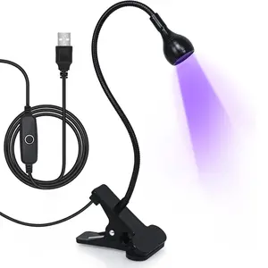 Nail Lamp LED Nail Manicure Light Nail Polish Curing Lamps with Black Gooseneck and Clamp for Gel Nails UV LED Light