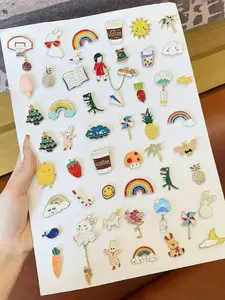 Cute Kawaii Enamel Pins Blind Box, Random 10pcs Cartoon Brooch for Kids, Adorable Collectible Pins, Perfect Gift for Children
