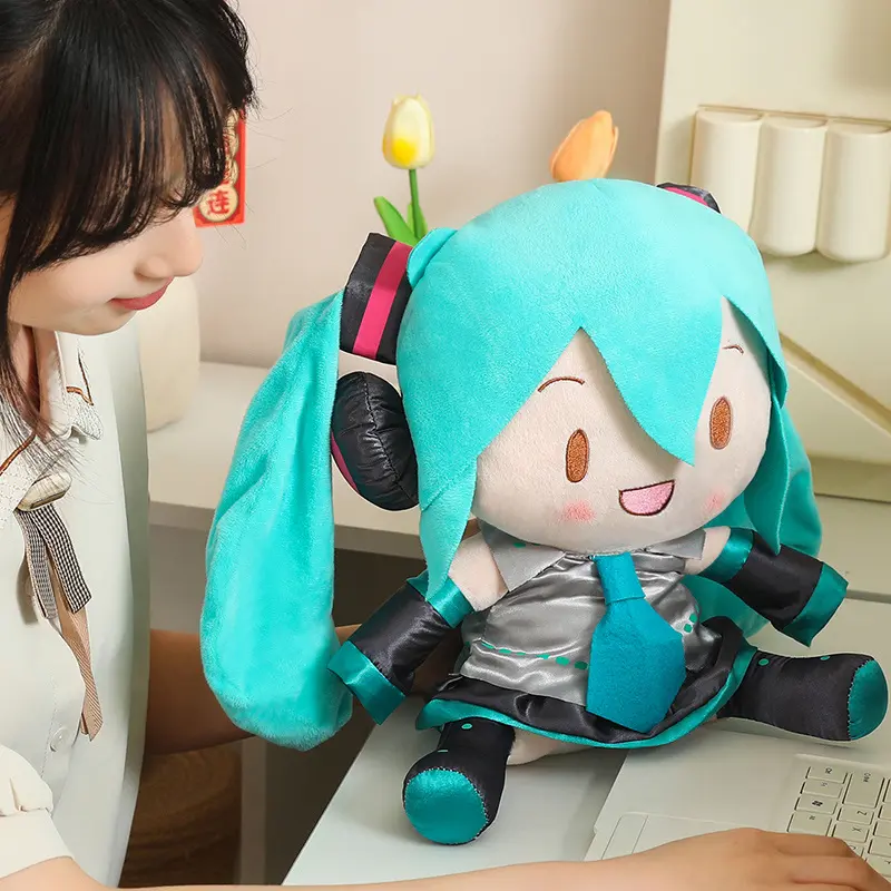 32cm Cute Hatsune Miku Soft Plush Toy, Kawaii Anime Miku With Bow, High-Quality Cute Collectibles, Fluffy Friends Stuffed Toys, Plushie Love Home Decor & Birthday Gift for Girls