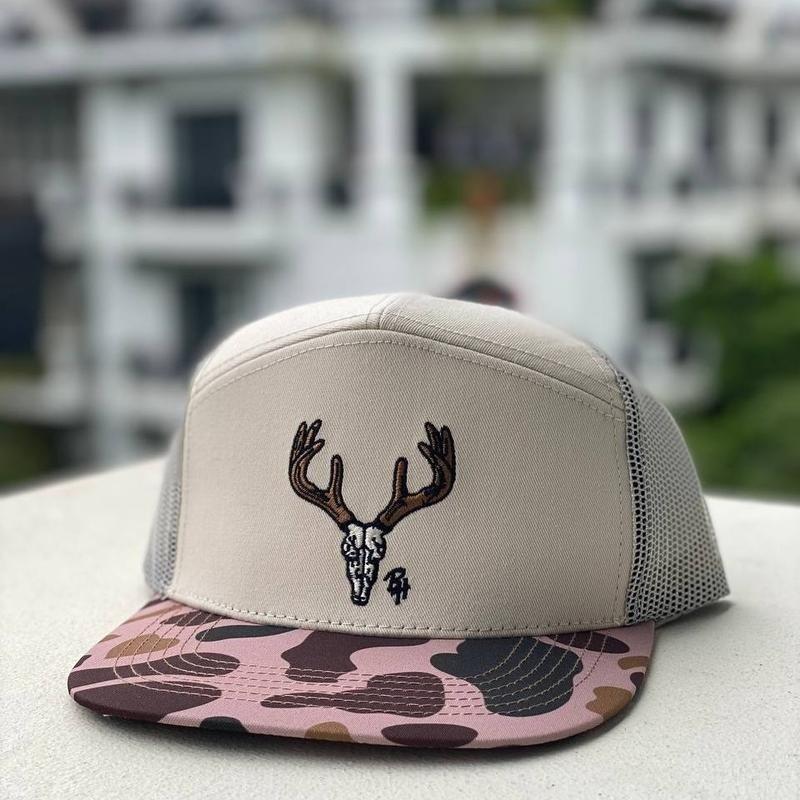 Turkey Duck Deer Hunting Camo Trucker Hat - Gift for Men Dad Hunter - 7-Panel Snapback Cap for Valentines Day Birthday Anniversary