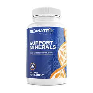 BioMatrix Support Minerals Supplement for Men and Women Chelated Minerals Iron-Free Calcium Magnesium Copper Zinc Vitamin D Iodine Veggie Caps 30-Day Supply Healthcare Dietary