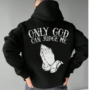 Only God Can Judge Me Hoodie – Faith Inspired Streetwear for Men and Women – Bold Praying Hands Graphic for Daily Wear Church Events and Holiday Gifting – Cozy Christian Hoodie