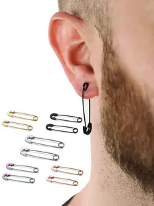 1 pair of punk hip-hop style 304 stainless steel High Quality earrings, fashionable jewelry, suitable for both men and women, suitable for daily or party use, can be given as a gift to friends