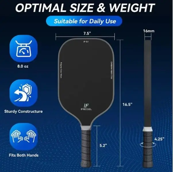 T700 Carbon Fiber Pickleball Paddle with Carbon Abrasion Surface