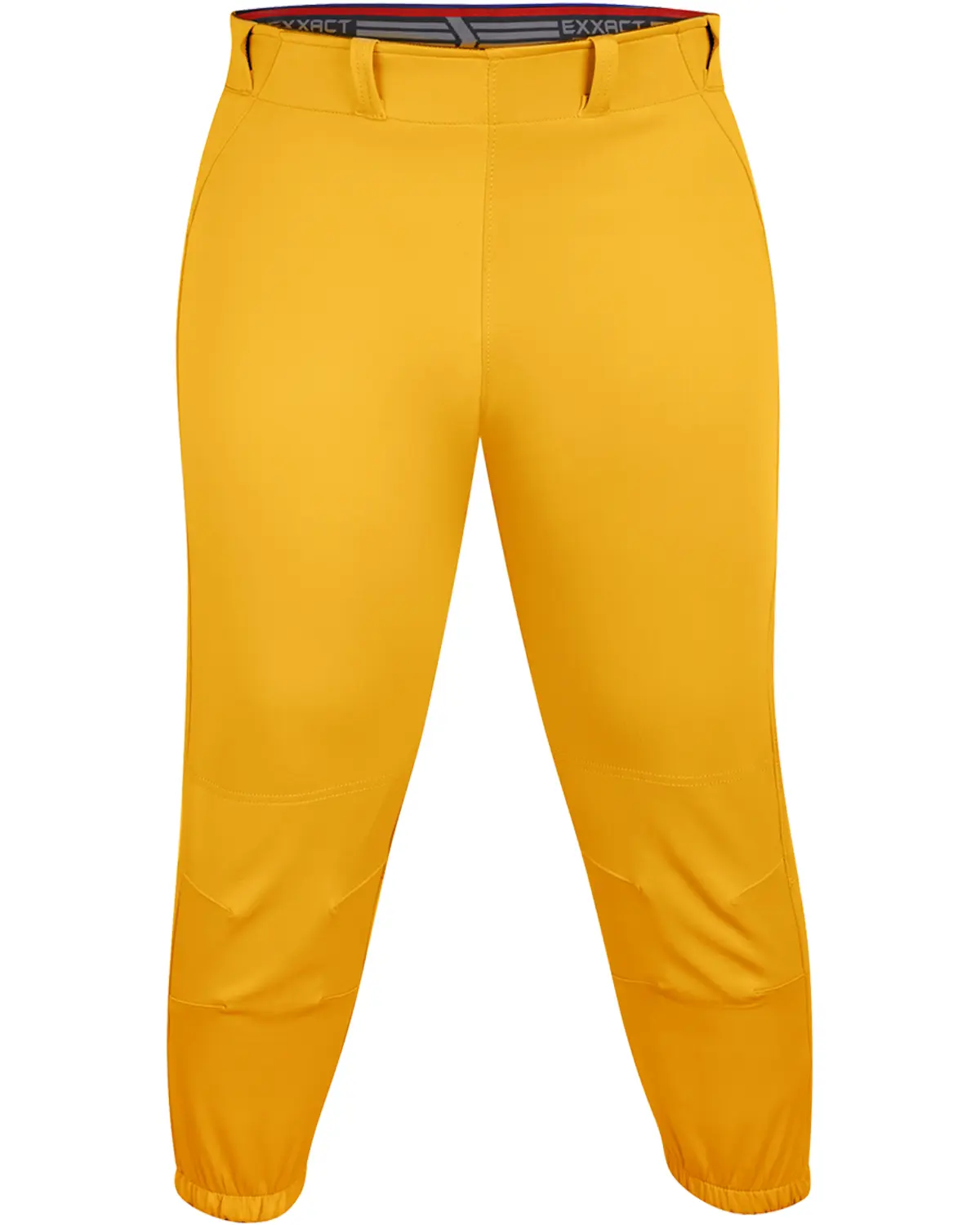 Exxact Sports Female Girls' Fitted Knee-Length Sporty Chic Softball Pants - Yoga-Style Knicker Cut, 4-Way Stretch Fabric, Reinforced Knees, Adjustable Secure Waist (S,M Sizes Available), All Season, Breathable, 100% Pro-Level Poly-Spandex, Baseball & Soft