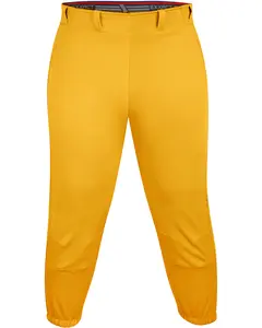 Exxact Sports Girls Softball Pants Knicker/Yoga Style Knee Length, 4-Way Stretch Low Rise Youth Softball Pants for Girls - (Athletic Gold)