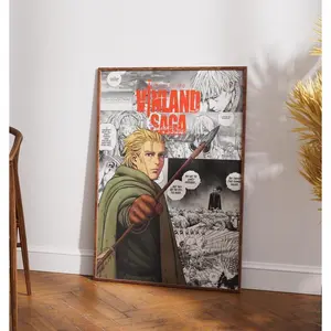 Vinland Saga Manga Panel Poster Print, Thorfinn Anime Artwork Wall Decor, Christmas Gift for Anime Fan, Original Minimalist Retro Aesthetic Decoration Ornaments