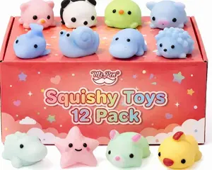 Mr. Pen- Pastel Animal Squishy Toys, 12 Pack, Washable Twistable Stretchy Squishies, Soft Stress Relief Sensory Toys for Squeezing,, Party Favors & Classroom Rewards, Easter Egg Fillers