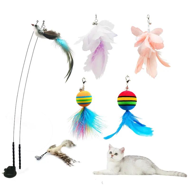 Suction Cup Teasing Stick Suit Cats Accessories f Sustainable Cat Toys Interactive for Indoor