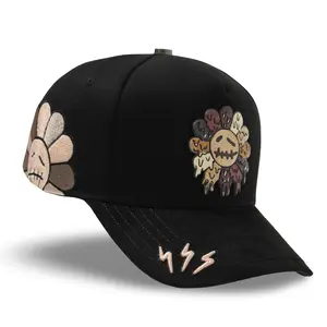 Melting Flower Snapback Hat | 3D Mixed Media Patch | Print & Embroidery | Mad Monkey Scty