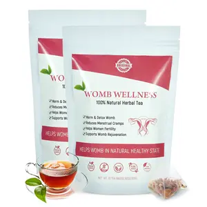 Womb Detox Herbal Tea for Women Healthy Pregnancy, Pack of 2, Natural Fertility Tea for Get Pregnant Fast & Hormone Balance, 20 Pyramid Tea Bags