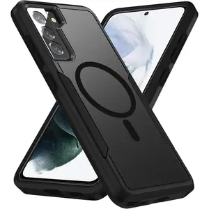 for Samsung Galaxy S21 Plus Case,[Compatible with Magsafe] [Military Grade Drop Tested] Shockproof Magnetic Tough Rugged Protective Phone Case -6.7 inch (Black)