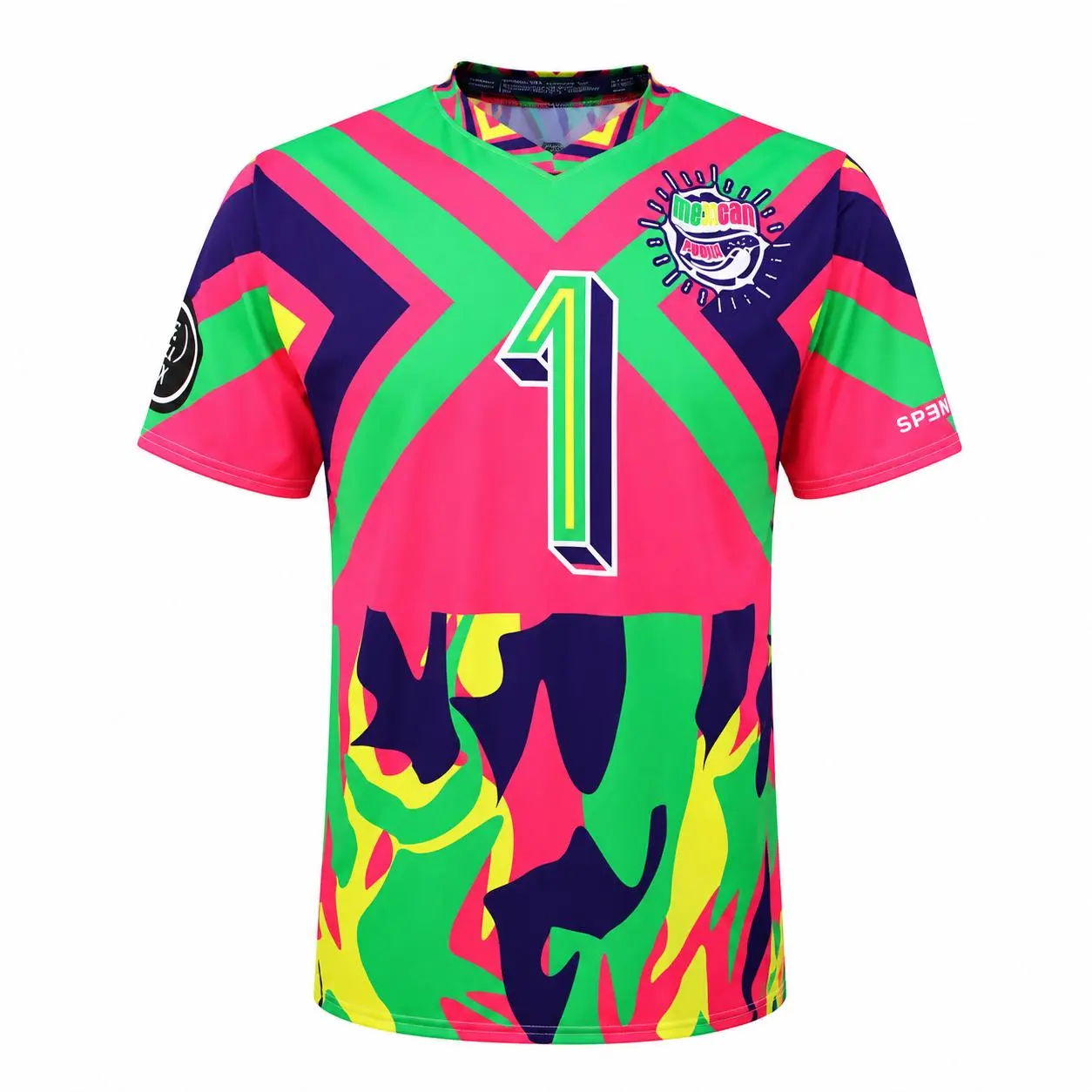 México 1994 IVintage 90s Goalkeeper Football Jersey – Mexico Inspired Retro Colorblock Soccer Shirt, Casual Streetwear Athletic Top for Men