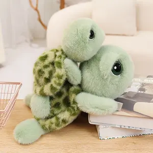 Cute Melancholy Big-eyed Turtle Plush Toy Kawaii Soft Stuffed Animal Plush Toy Adorable Game Anime Figure Halloween Party Home Decor Halloween Christmas and Birthday Popular Gift for Friend and Family, Holiday Decoration, Adorable Plushie, Kawaii Design