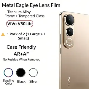 2pcs Vivo V50 Lite Camera Lens Protector Film, Metal Eagle Eye Design, Diamond Pointed Lens Guard, Phone Accessories