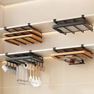 Cabinet Bottom Mount Storage Shelf, Multifunctional Hanging Rack for Cutting Boards and Lids, Neat Kitchen Storage Solution