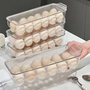 Multifunctional Egg Storage Box for Refrigerator, Transparent Divided Egg Holder, Space-Saving Design, Durable & Easy Clean